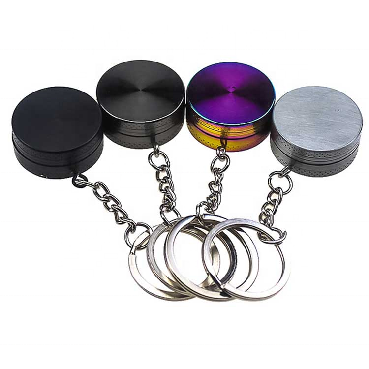 Customizable Metal Keychain Grinder Portable Mini 30mm 2 Pieces Zinc alloy Key Chain Pocket Smoking Accessories Grinders