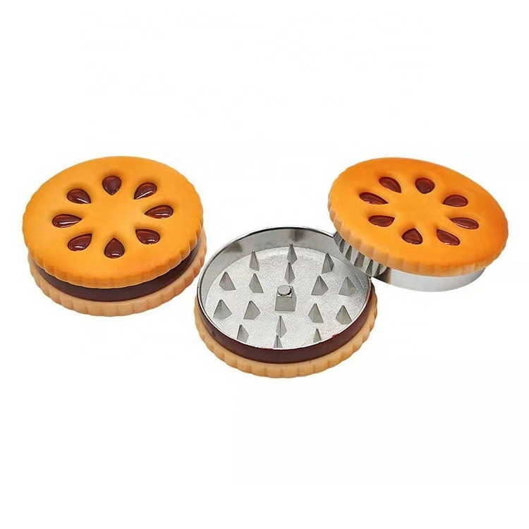 55mm 2 Parts Sandwich Biscuit Grinder Herb Crusher Smoking Accessories Metal Herb Grinder Cookies Grinder Tobacco