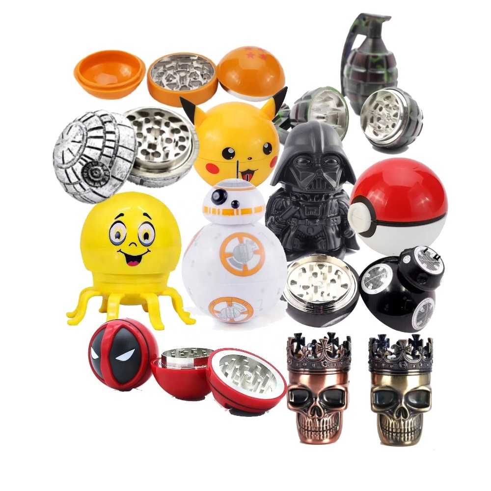 3 Layers Droid BB8 Poke Ball Octopus Dragon Ball Grinder Herb Crusher Metal Material Origin herb grinder smoke accessories