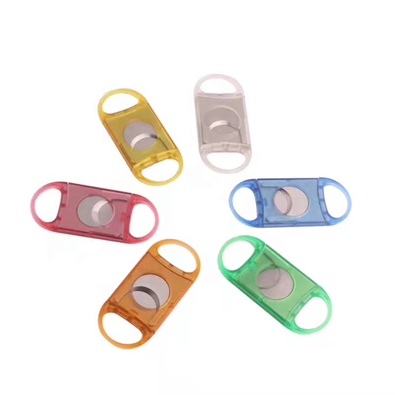 2021 Wholesale  Portable Plastic ABS Cigar Scissors Pocket Cigar Cutter Smoking Accessories Tobacco Double Blades Knife