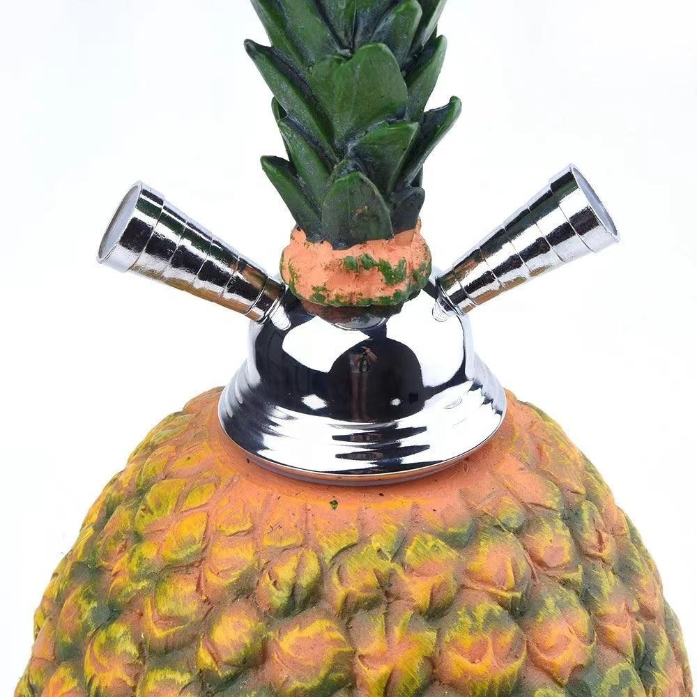 Double Hose Pineapple Hookah Set | Water Pipe with Hose Stainless Steel Bowl Chicha Narguile Accessories