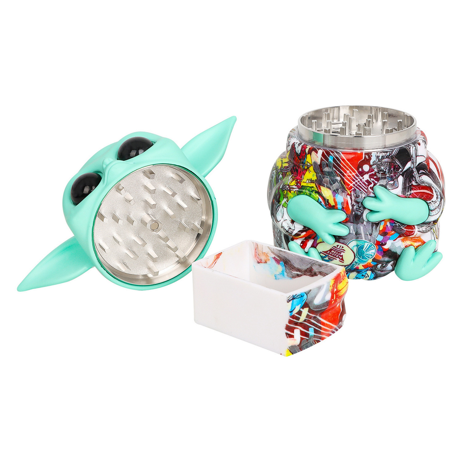 Wholesale 3D Cute Design Smoking Grinder with Drawer Zinc Alloy Lighter Accessories for Grinding Herb & Spice Cutter from China