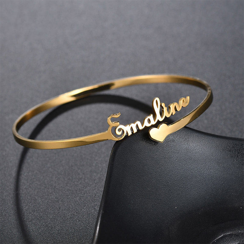 New Innovation 18K Gold Plated Stainless Steel Custom Cuff Bangle Bracelet for Women Girls