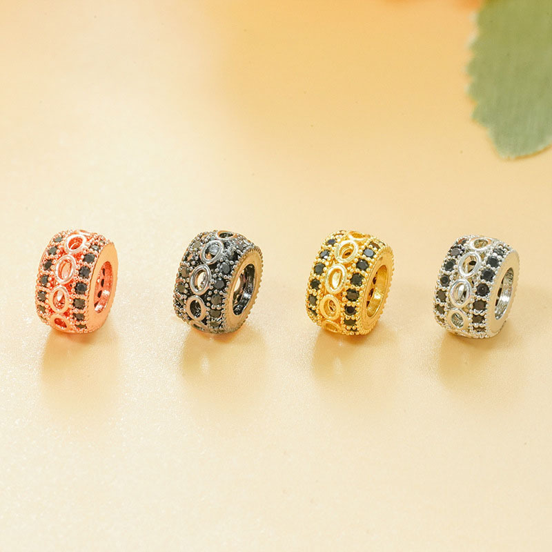 Fashion jewelry hollow cz gemstone spacer beads bracelets for jewelry making