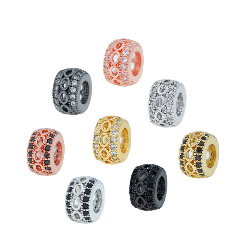 Fashion jewelry hollow cz gemstone spacer beads bracelets for jewelry making