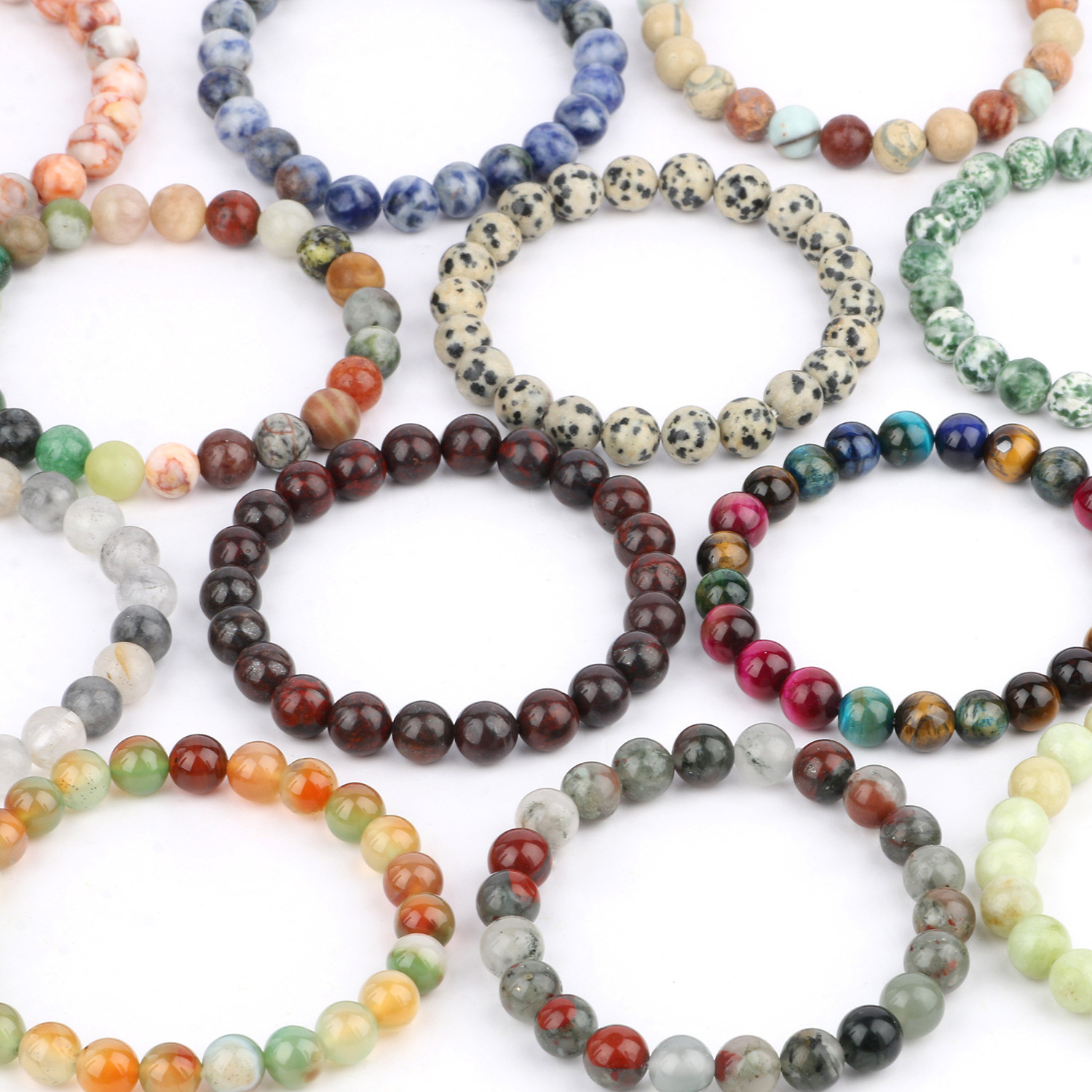 Hot Sale Crystal Healing Stretch Bead 8mm Gemstones Beaded Naturel Stone Bracelets for Men Women