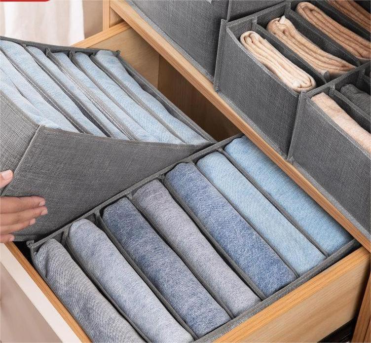 Fabric Bedroom Closet Organizer Pants T-shirt Baby Drawers Organizer Boxes Save Clothes Separator Wardrobe Storage Organization