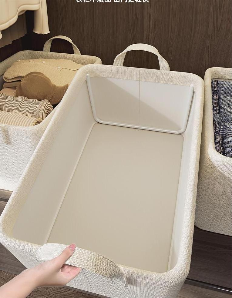 Hot Selling Closet Storage Steel Frame Home Wardrobe Organizer Basket Storage Box With Handles