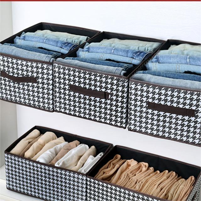 Durable Foldable Storage Bin Closet Organizer For Sweaters Coats T-shirt Blanket Black Foldable Clothes Storage Bag