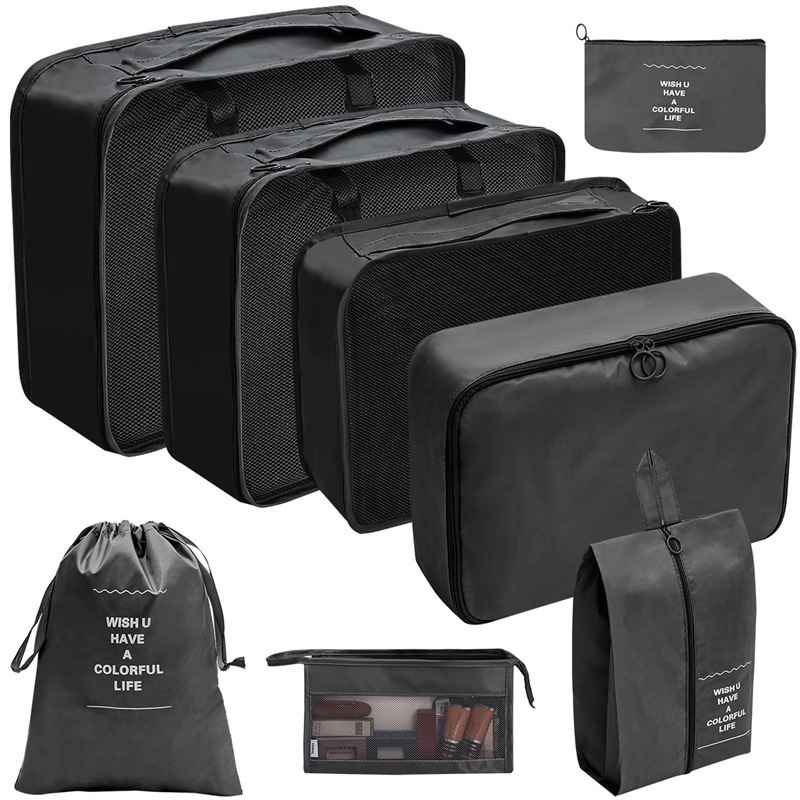 Factory Wholesale 8 Set Packing Cubes Travel Bag Set Luggage Storage Organizer For Travel