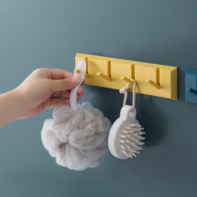 High Quality Creative Plastic Hook Self -stick Storage Shelf Household Bathroom Wall -mounted Plastic Hook