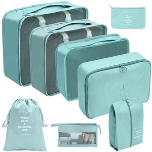 Factory Wholesale 8 Set Packing Cubes Travel Bag Set Luggage Storage Organizer For Travel