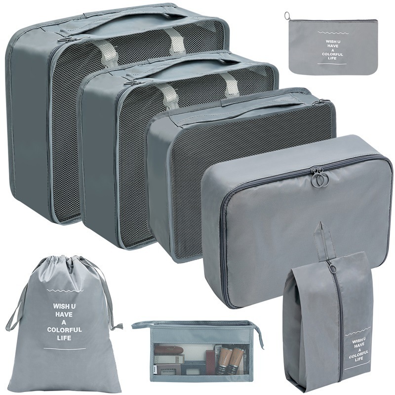 Factory Wholesale 8 Set Packing Cubes Travel Bag Set Luggage Storage Organizer For Travel