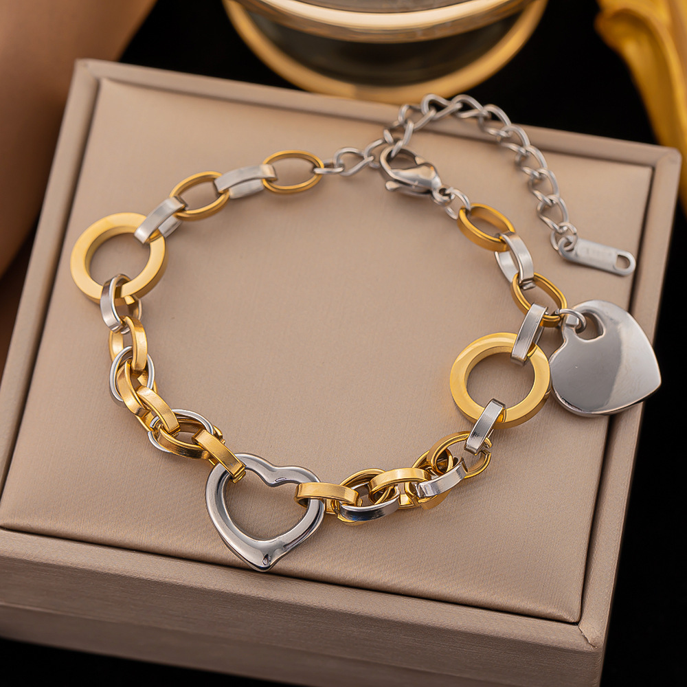 Wholesale New Arrival Simple Design 316L Stainless Steel 18k Gold Plated Hollow Heart Elephant Women Bangle Bracelet For Women