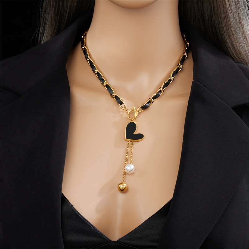 New Arrivals Non Tarnish 316l Stainless Steel 18k Gold Plated Irregular Heart Shape Pendant Necklace For Women