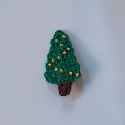 Hot Selling Christmas Hair Accessories Handmade Crochet Christmas Tree Alligator Hair Clip Decorative Hair Pin for Party