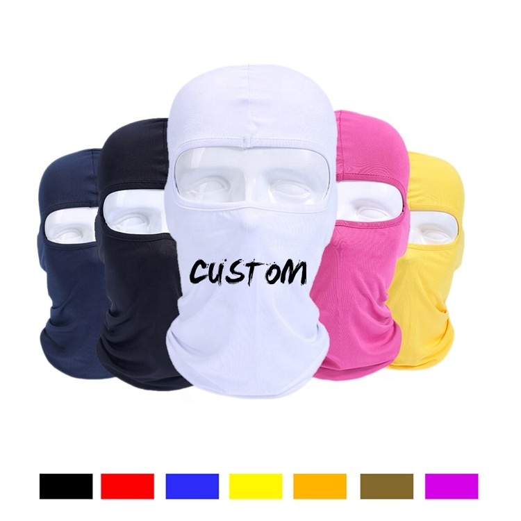 Wholesale high qualtity  Custom logo face mask Knit Full Face Cover Ski Mask 1 hole balaclava cap hat