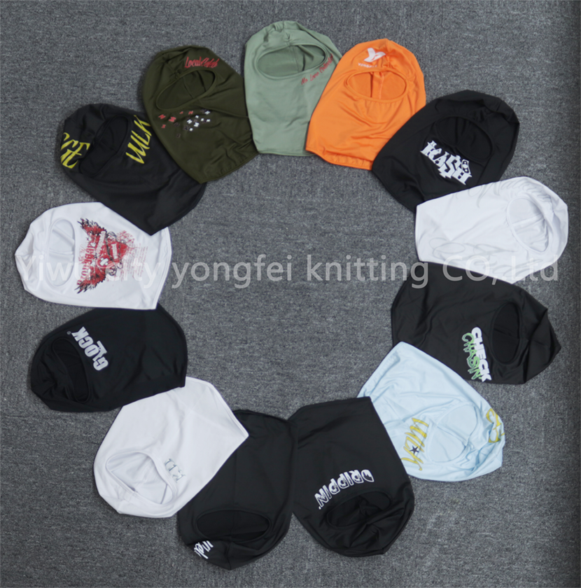 Wholesale high qualtity  Custom logo face mask Knit Full Face Cover Ski Mask 1 hole balaclava cap hat