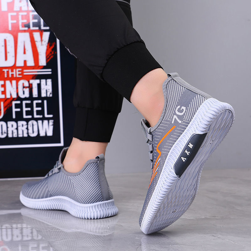 2023 Customized Fashion running shoes Breathable Men's Shoes Trend  Outdoor Casual Shoes Flying Weave Comfortable Men's Sports S