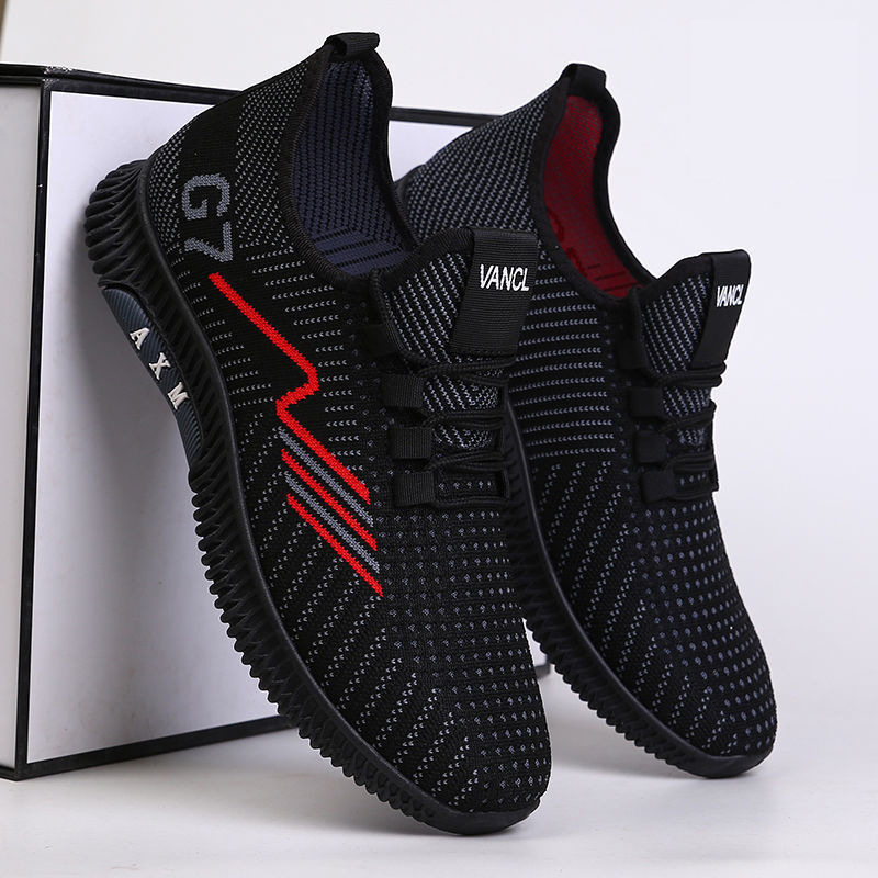 2023 Customized Fashion running shoes Breathable Men's Shoes Trend  Outdoor Casual Shoes Flying Weave Comfortable Men's Sports S