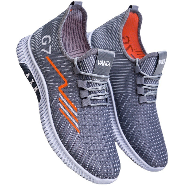 2023 Customized Fashion running shoes Breathable Men's Shoes Trend  Outdoor Casual Shoes Flying Weave Comfortable Men's Sports S