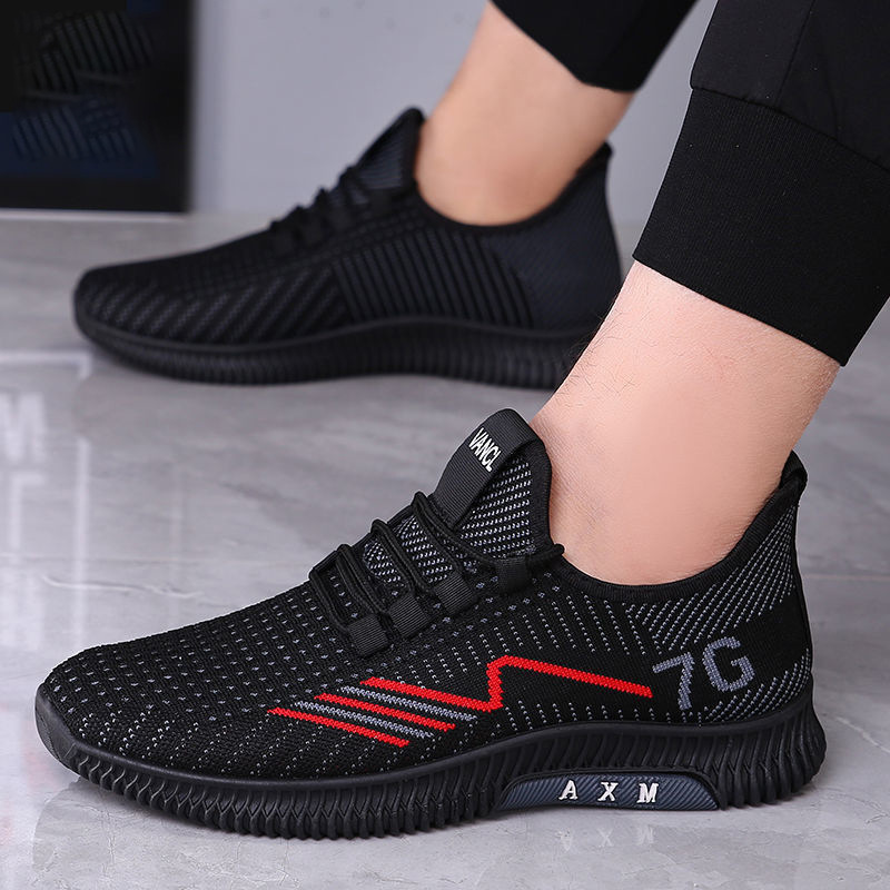 2023 Customized Fashion running shoes Breathable Men's Shoes Trend  Outdoor Casual Shoes Flying Weave Comfortable Men's Sports S