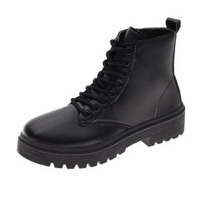 Black handsome Martin boots women's muffin thick bottomed short boots