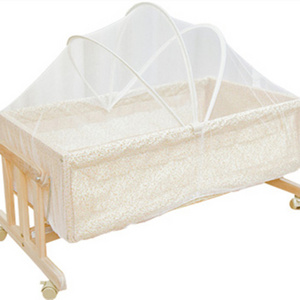 Crib solid wood multi-purpose small crib Cradle bed simple and portable Baby bed can be moved to send mosquito net