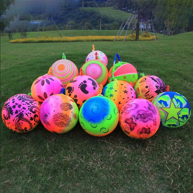 Customize key chains ball with spring string inflatable beach ball and Portable bounce ball