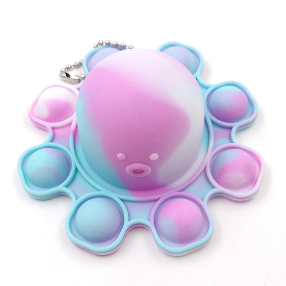 New push pops bubble fidget popper sensory toy silicone reversible octopus simple bubble fidget toys key chain for kids