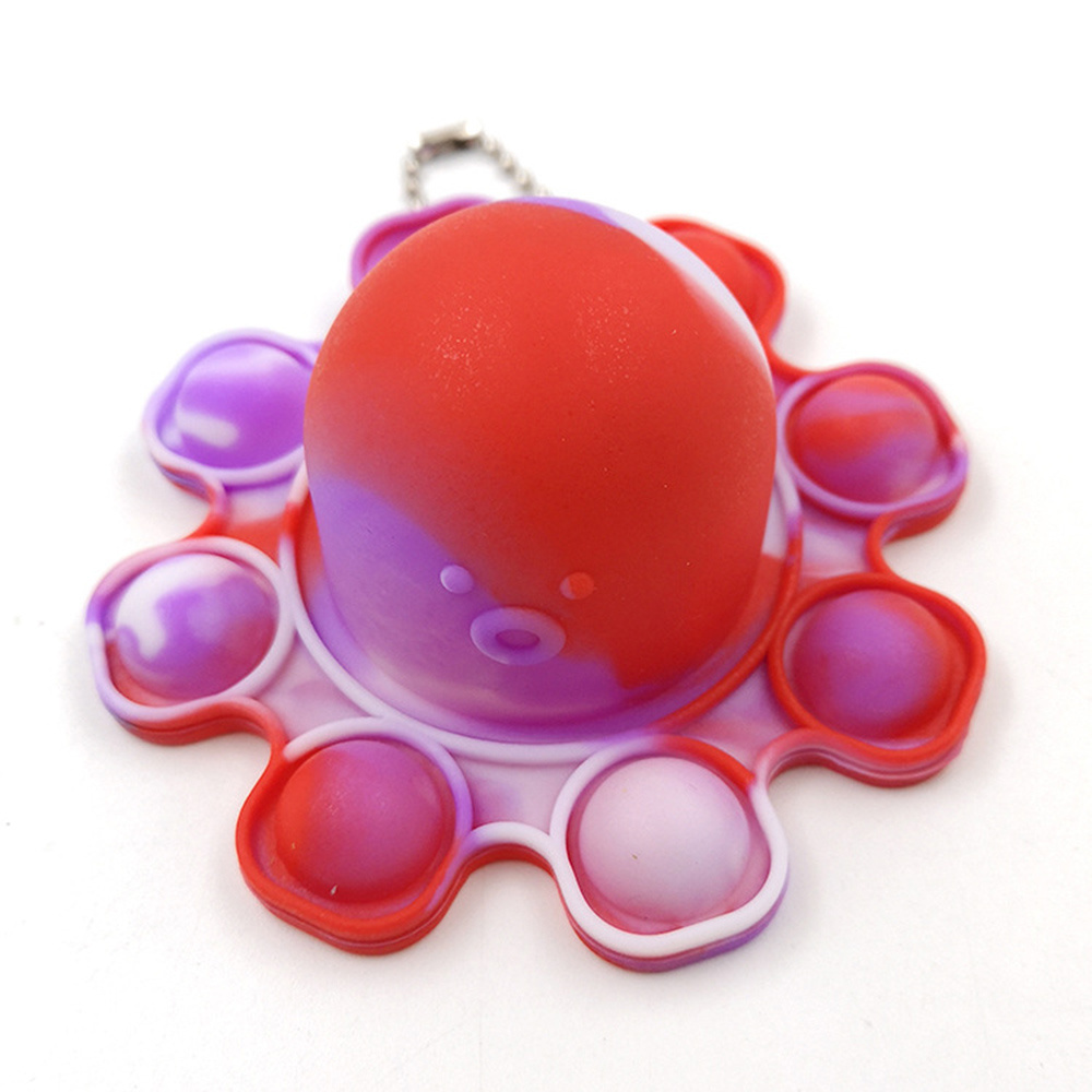 New push pops bubble fidget popper sensory toy silicone reversible octopus simple bubble fidget toys key chain for kids