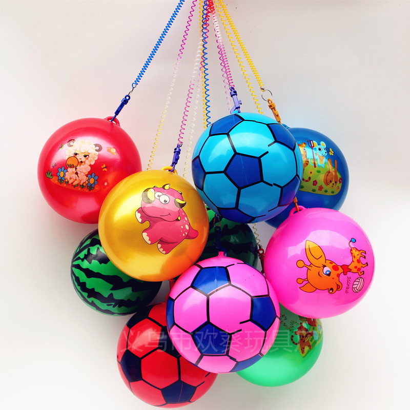 Customize key chains ball with spring string inflatable beach ball and Portable bounce ball