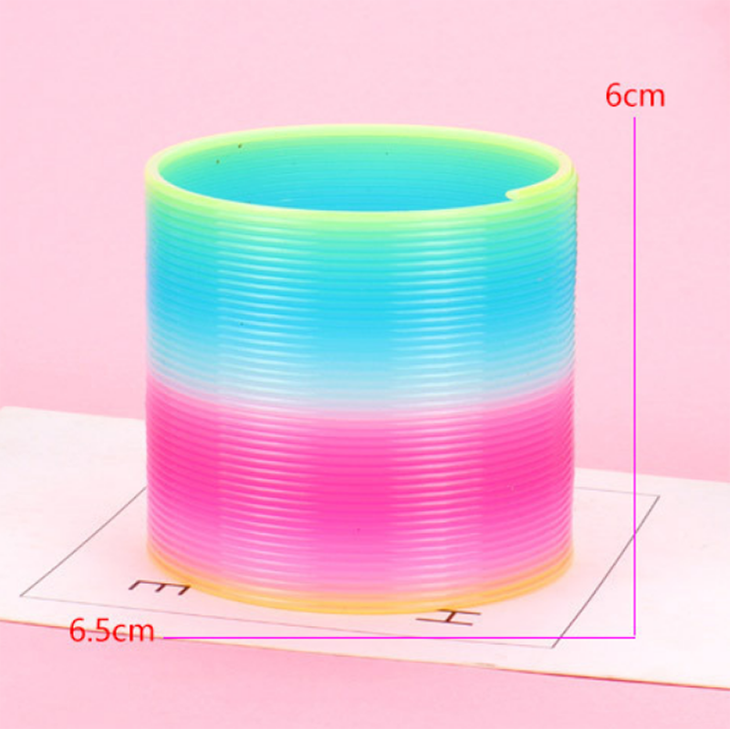 Wholesale 8.7x9cm Colorful Novelty Classic Plastic Rainbow Coil Magic Spring toy Magic rainbow spring toy