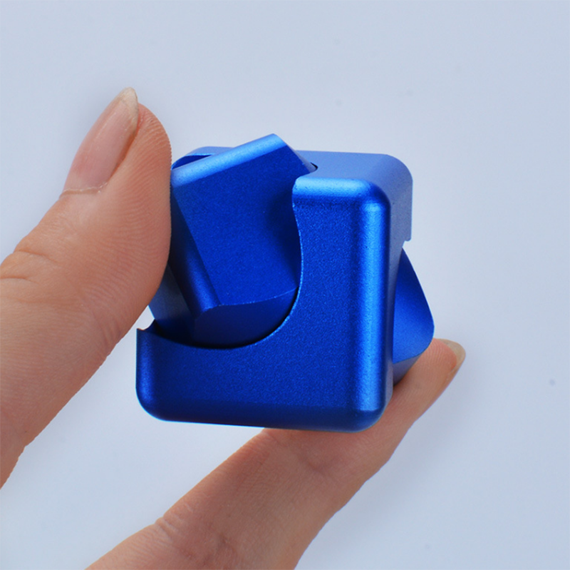 Aluminum Alloy Colourful Finger Square Gyro Fidget Spinner Cube Anti Stress Relief Toys Hand Spinner Top Finger Spinner