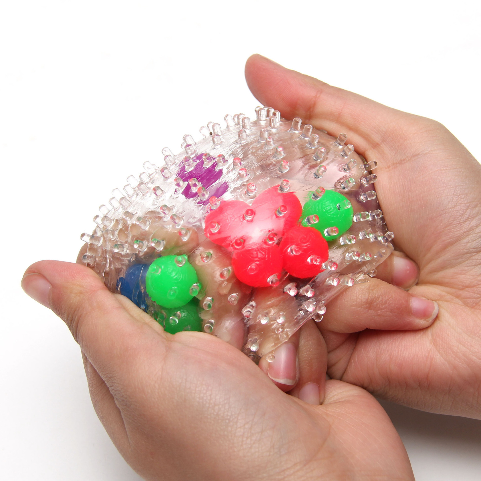 Hot Sale Squishy Sensory Stress Balls for Kids Spiky Squeeze Ball Stretchy Stress Relief Fidget Water Beads Squish Ball