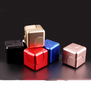 Aluminum Alloy Colourful Finger Square Gyro Fidget Spinner Cube Anti Stress Relief Toys Hand Spinner Top Finger Spinner