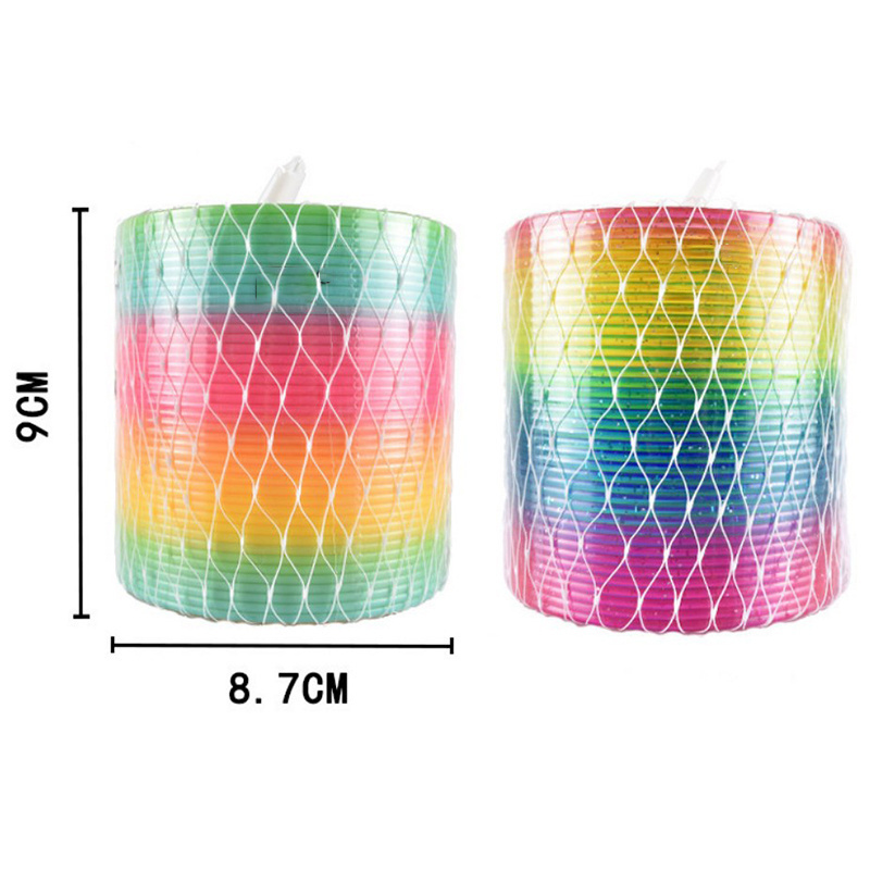 Wholesale 8.7x9cm Colorful Novelty Classic Plastic Rainbow Coil Magic Spring toy Magic rainbow spring toy