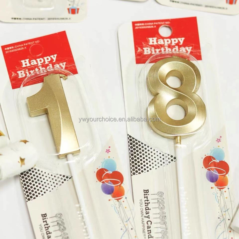 party things 3D diamond shape birthday number candle 0-9 number birthday wedding cake candle for party decoration