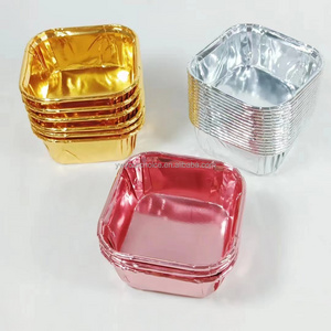 square  Foil Cupcake  disposable muffin liner baking cup cake paper Aluminum Cupcake for party