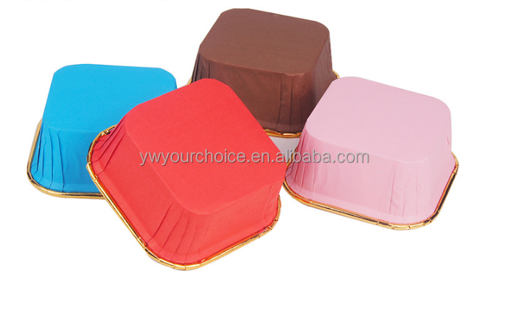 square  Foil Cupcake  disposable muffin liner baking cup cake paper Aluminum Cupcake for party