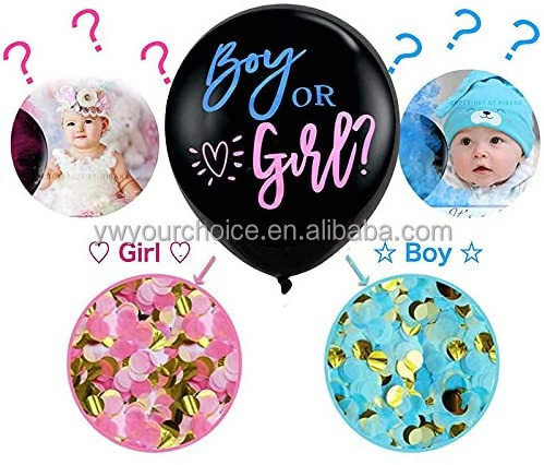 Carry Kaile 36 inch Gender Reveal Confetti Balloons 2pcs 36