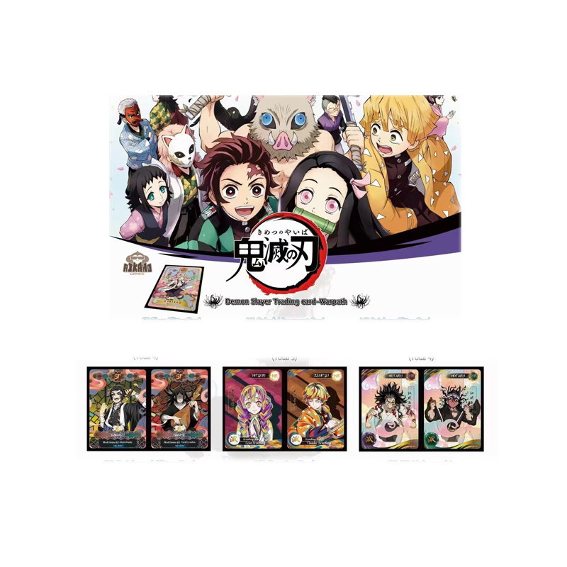 Wholesale Rare Demon Slayer Cards Japanese Anime Kimetsu No Yaiba Figures Kayou Box Paper Material Board Game Hobby Collection