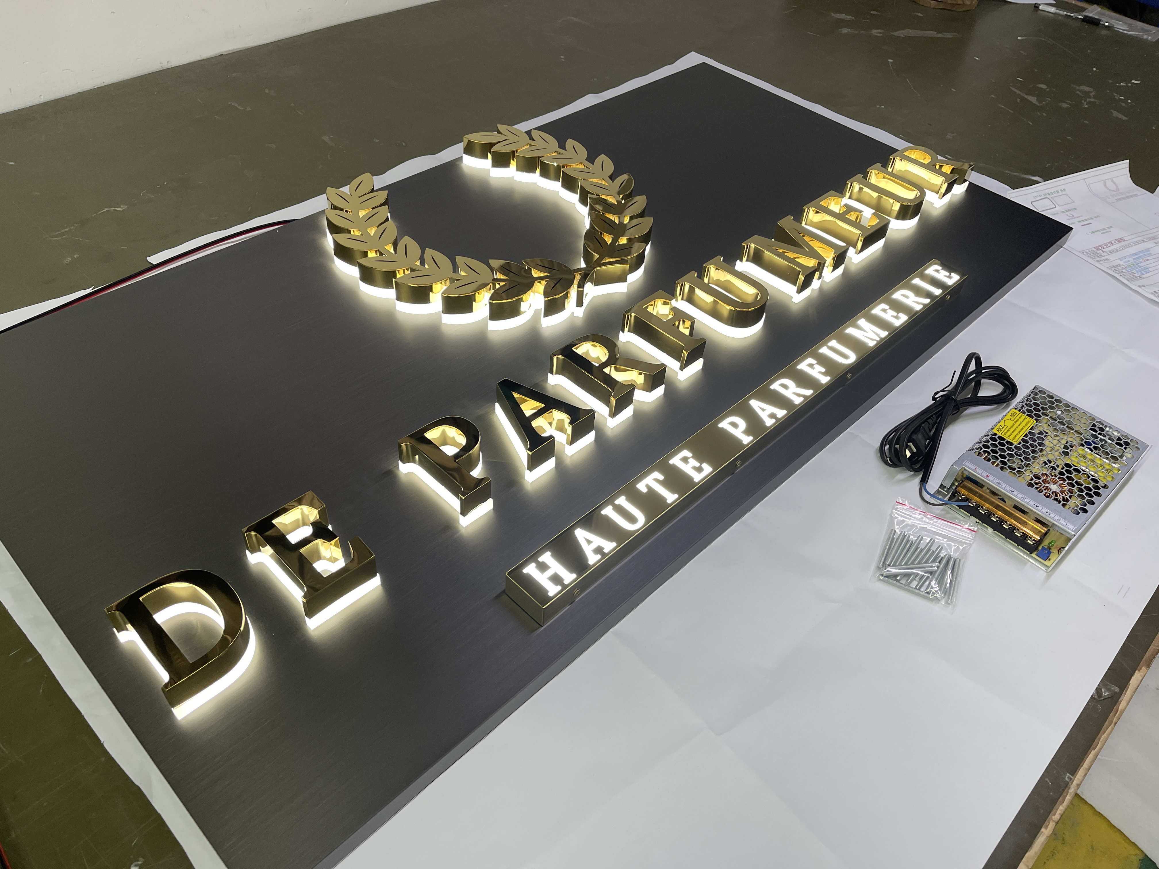 logo signage stainless steel acrylic  3d backlit light sign led letters brightest letter sign