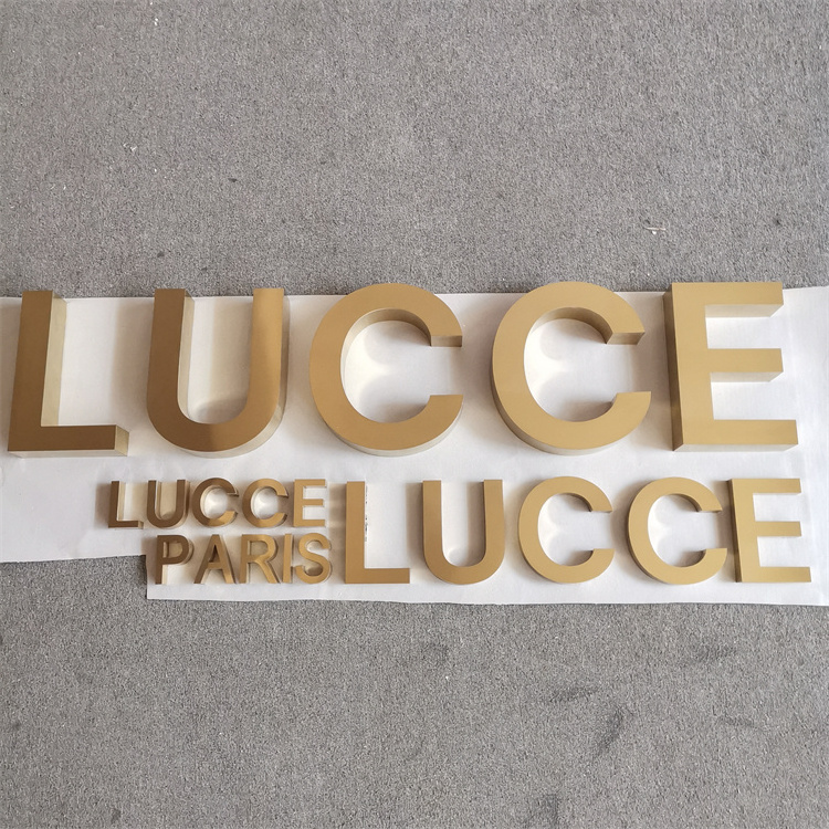 Free Design Business Logo 3D Stainless Steel Sign Metal Brass Letter Signage for Advertising