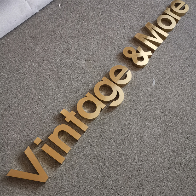 Free Design Business Logo 3D Stainless Steel Sign Metal Brass Letter Signage for Advertising