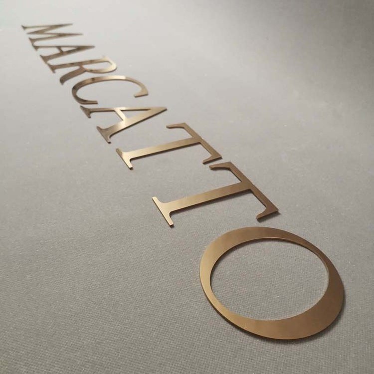 Custom metal sign 3D Signs Business Logo brass gold stainless steel metal letter for wall