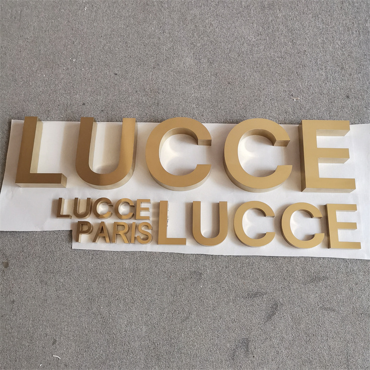 Custom metal sign 3D Signs Business Logo brass gold stainless steel metal letter for wall