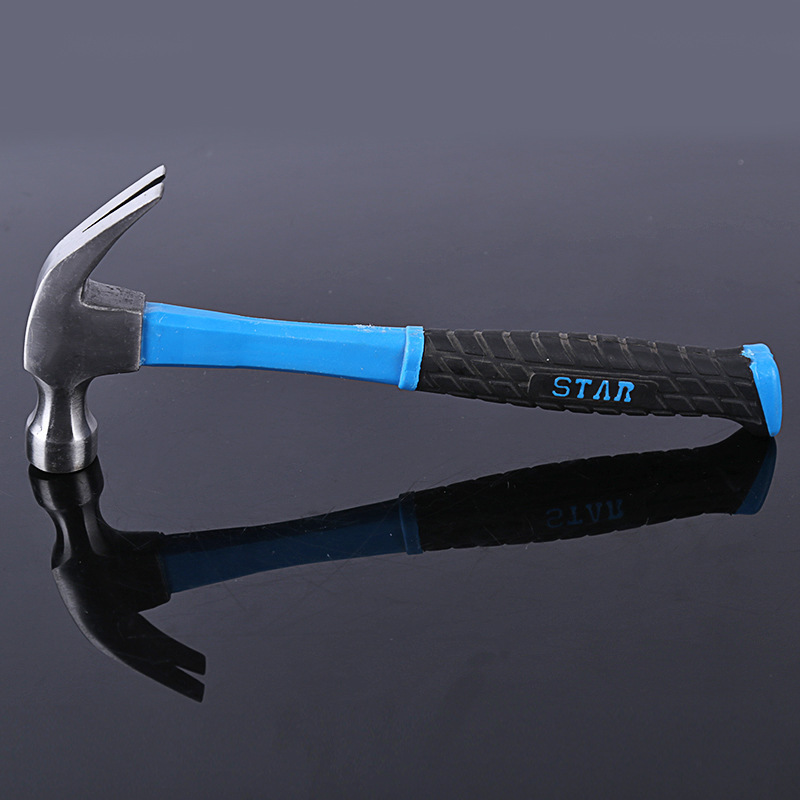 Factory Wholesale 0.25kg 0.5kg Tire Pattern Anti Slip Fiberglass Handle Nail Claw Hammer