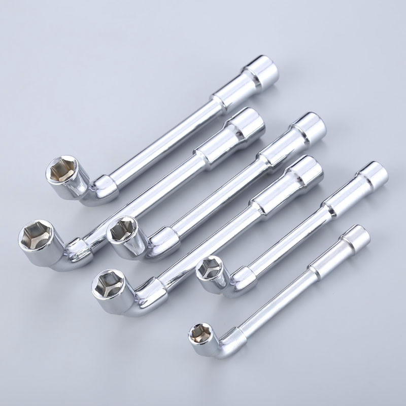 Car Repair Garage Tool 6-27mm Metric Angle Socket Tubular L Shaped Double Ended Hexagon Offset Socket Wrench