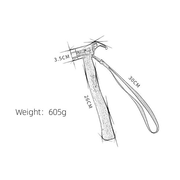 Manufacturer Wholesale Outdoor Mountaineering Camping Multifunctional 304 Stainless Steel Brass Tent Peg Hammer